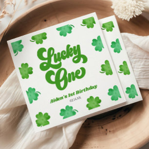 Serviette En Papier Lucky One Vert Shamrock Trèfle Fête d'anniversaire