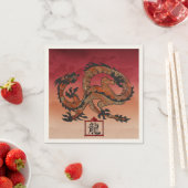 Serviette En Papier Lucky Red Dragon, 龙 (En situation)