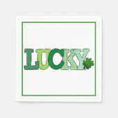 Serviette En Papier Lucky Shamrock St Patrick's Day Party (Devant)