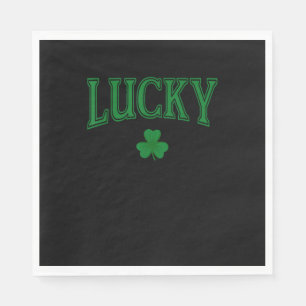 Serviette En Papier Lucky St Patrick's Day Clover Shamrock Lucky T-Shi