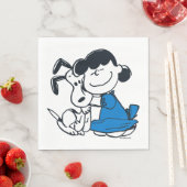 Serviette En Papier Lucy Hugging Snoopy (En situation)