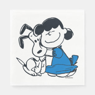 Serviette En Papier Lucy Hugging Snoopy