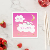 Serviette En Papier Lullaby Bunny Baby shower Or rose (En situation)