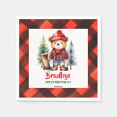 Serviette En Papier Lumberjack partie vaisselle joli ours en peluche (Devant)