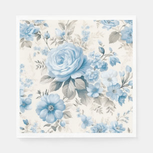 Serviette En Papier Lumière Artistique Pastel Roses Bleus