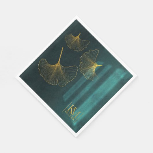 Serviette En Papier Lumière de la Lune Mariage Emerald Green ID881 (Coin)