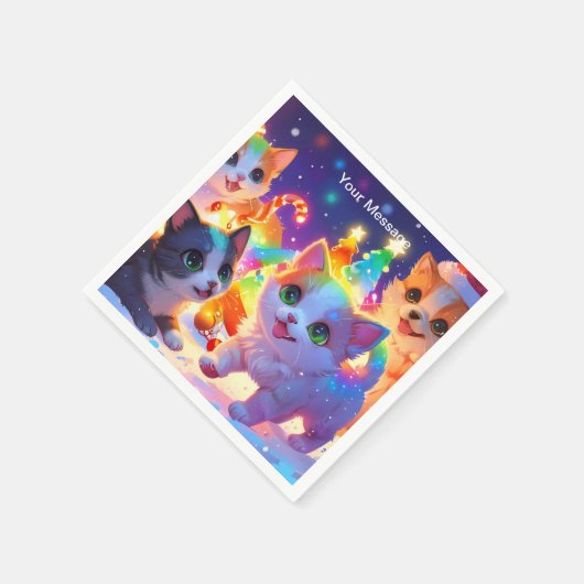 Serviette En Papier Lumière de Noël enchantée (Coin)