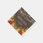 Serviette En Papier Lumières à cordes rustiques et Mariage de tourneso (Coin)