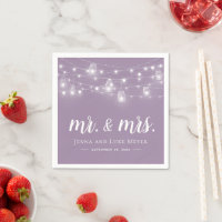 Lumières à cordes rustiques M. et Mme Mariage Mono