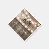 Serviette En Papier Lumières de chaîne de Mariage campagnard rustique (Coin)