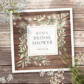 Serviette En Papier Lumières de Chaîne en Bois Rustique de la Verdure