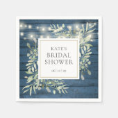 Serviette En Papier Lumières de Chaîne en Bois Rustique de la Verdure  (Devant)