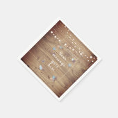 Serviette En Papier Lumières de chaîne rustiques personnalisées Mason (Coin)