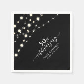 Serviette En Papier Lumières de chaînes | 50e anniversaire du Mariage  (Devant)