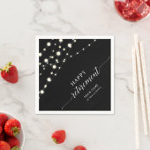 Serviette En Papier Lumières de chaînes | Black & White Retirement Par (En situation)