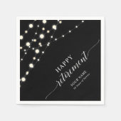 Serviette En Papier Lumières de chaînes | Black & White Retirement Par (Devant)