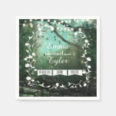 Serviette En Papier Lumières de forêt enchantées Serviettes de Mariage (Devant)