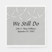 Serviette En Papier Lumières De L'Anniversaire mariage Sur Argent (Devant)