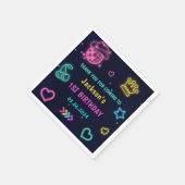 Serviette En Papier Lumières de Neon lumineux Merci fête d'anniversair (Coin)