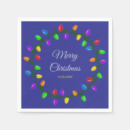 Serviette En Papier Lumières de Noël (Devant)