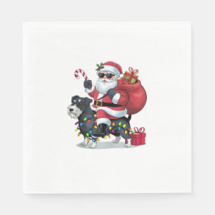 Serviette En Papier Lumières de Noël amusant Père Noël équitation fron