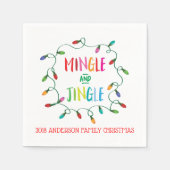 Serviette En Papier Lumières de Noël Mingle et Jingle (Devant)