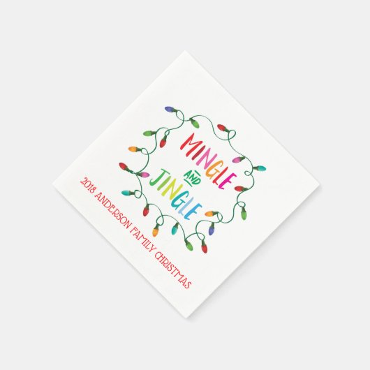 Serviette En Papier Lumières de Noël Mingle et Jingle (Coin)