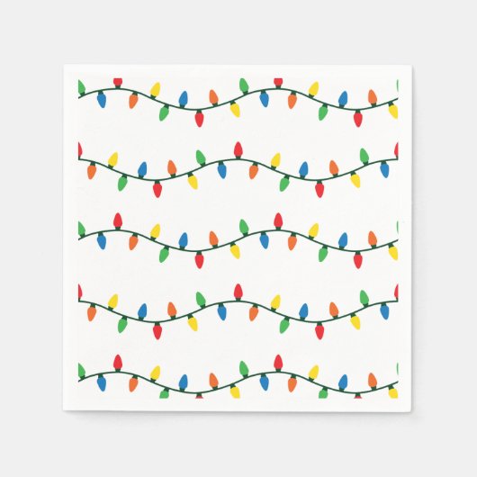 Serviette En Papier Lumières de Noël scintillantes (Devant)