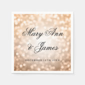 Serviette En Papier Lumières de Parties scintillant en cuivre mariage (Devant)