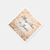 Serviette En Papier Lumières de Parties scintillant en cuivre mariage (Coin)