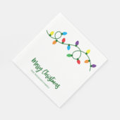 Serviette En Papier Lumières de sapin de Noël joyeux (Coin)