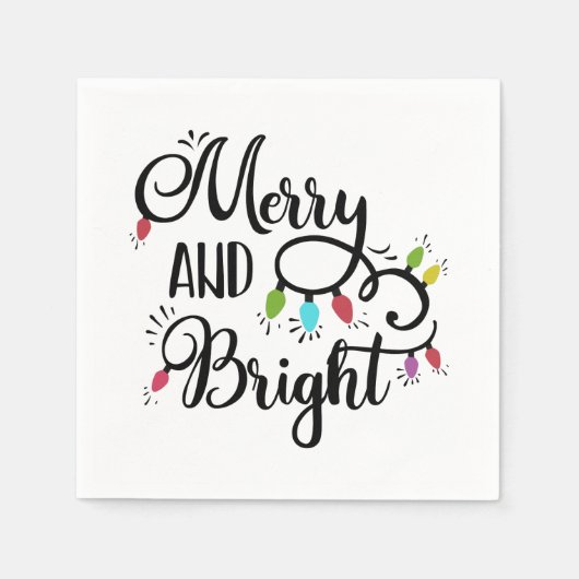 Serviette En Papier lumières de vacances joyeuses et lumineuses (Devant)