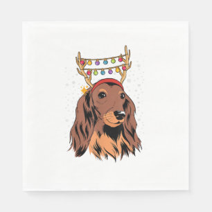 Serviette En Papier Lumières des arbres de Noël des rennes de cheveux 
