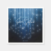 Serviette En Papier Lumières en cascade Sweet 16 Blue ID790 (Devant)