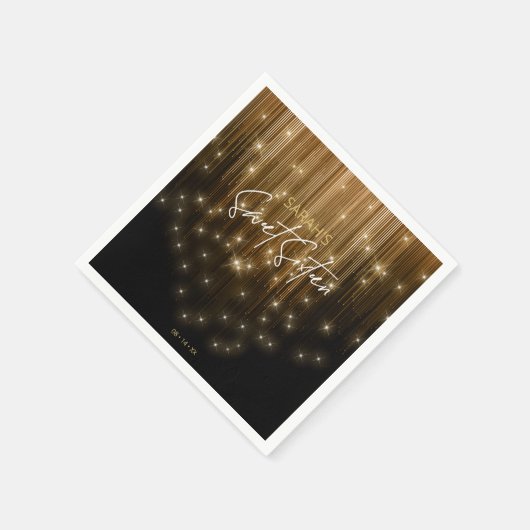 Serviette En Papier Lumières en cascade Sweet 16 Gold ID790 (Coin)