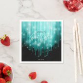 Serviette En Papier Lumières en cascade Sweet 16 ID Turquoise790 (En situation)