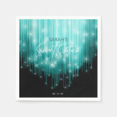 Serviette En Papier Lumières en cascade Sweet 16 ID Turquoise790 (Devant)