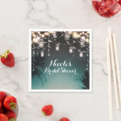 Serviette En Papier Lumières Étincelantes Palmiers Elégant Mariage Pla (En situation)