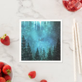 Serviette En Papier Lumières étoilées Mariage campagnard de pins rusti (En situation)