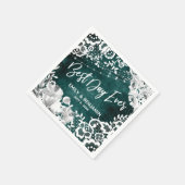 Serviette En Papier Lumières, Fleurs et dentelle Rustique Turquoise Me (Coin)