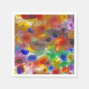 Serviette En Papier Lumières florales Abstraites