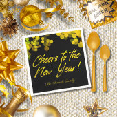 Serviette En Papier Lumières Golden Bokeh | Salutations au Nouvel An