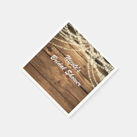 Serviette En Papier Lumières rustiques et Mariage rustique (Coin)