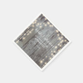 Serviette En Papier Lumières Rustiques Mariage Bois (Coin)