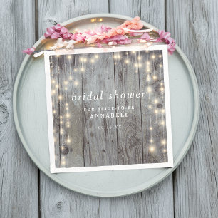 Serviette En Papier Lumières Rustiques Mariage Champêtre