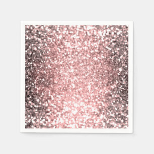 Serviette En Papier Lumières scintillantes rose doré pour filles paill