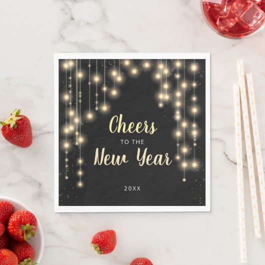 Serviette En Papier Lumières suspendues Jour de l'An (En situation)
