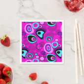 Serviette En Papier Lumineuse, abstraite, Magenta (En situation)