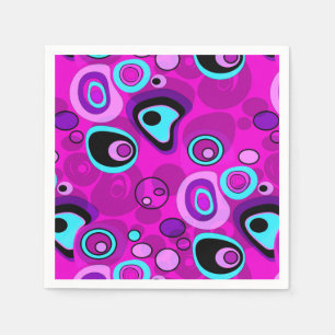 Serviette En Papier Lumineuse, abstraite, Magenta