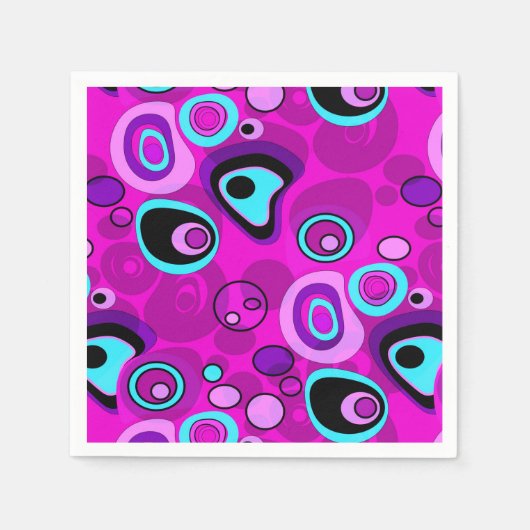 Serviette En Papier Lumineuse, abstraite, Magenta (Devant)